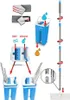 Collage of images showing a mop and bucket system with various instructional diagrams. Náhled obrázku produktu