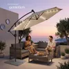 tectake® Otočný slunečník s LED osvětlením, solární, 3 x 3 Náhled obrázku produktu 8