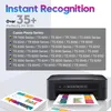 A marketing image showing a printer and a stack of paper with charts, along with text listing compatible Canon Pixma series printers. Produktbild-Vorschau