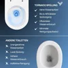 Comparison of a tornado flush toilet with other toilets, highlighting features. Produktbild-Vorschau