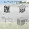 Altana składana Outsunny ok. 3 x 3 m, z oświetleniem LED, 4 Podgląd zdjęcia produktu 6
