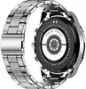 The back of a smartwatch with a metal band. Voir les images du produit