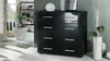 Vladon Sideboard Pavos, Kommode mit 4 Schubladen, Schwarz Produktbild-Vorschau 2
