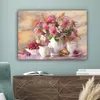 MuchoWow® - Leinwandbilder - Gemälde - Blumen - Vase - Produktbild-Vorschau 4