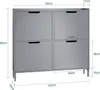 A diagram showing the dimensions of a gray shoe cabinet. Náhľad obrázku produktu