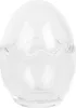 A clear glass jar shaped like an egg with a wavy opening. Produktbild-Vorschau