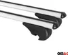 Two silver roof racks with black mounts are shown against a white background. Produktbild-Vorschau