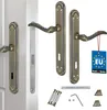 A set of door handles and related hardware displayed against a white background. Podgląd zdjęcia produktu