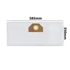 A white vacuum cleaner bag with dimensions indicated. Voir les images du produit