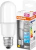 A product shot of an LED light bulb and its packaging. Produktbild-Vorschau