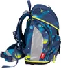 A side view of a blue backpack with a space-themed print. Voir les images du produit