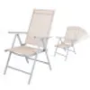 Two beige folding chairs on a white background. Produktbild-Vorschau