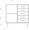 Kommode Seiba Wildeiche massiv 97x45x95 mit 1 Tür 5 Produktbild-Vorschau 7