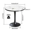 A diagram showing the dimensions and weight capacity of a round table. Anteprima dell’immagine prodotto