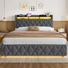 okwish Lit double 160x200 avec éclairage LED, prise Voir les images du produit 3
