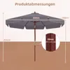 Sonnenschirm 300 cm, Gartenschirm holz, beidseitig, Produktbild-Vorschau 8