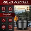 Gusskönig Dutch Oven 12 l mit Füßen 2in1 Deckelheber und Produktbild-Vorschau 2