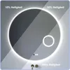 Runder LED Badspiegel 80 cm mit Uhr und Produktbild-Vorschau 3