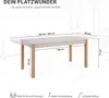 Homestyle4u Esstisch 160-200x80 cm ausziehbar Beige Grau Produktbild-Vorschau 8