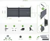 Diagram showing dimensions and components of a double gate. Produktbild-Vorschau