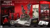 A collection of items from the Assassin's Creed Shadows Collector's Edition, displayed on a red background. Produktbild-Vorschau