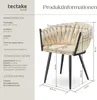Set Esszimmerstuhl Astano Samt, Knotendesign - Sand, 6er Produktbild-Vorschau 5