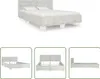 The Living Store Bettgestell Grau Natur Rattan 140 x 200 cm Produktbild-Vorschau 1
