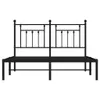vidaXL Bettgestell mit Kopfteil Metall Schwarz 140x200 cm - Produktbild-Vorschau 7