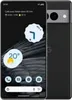 A black Google Pixel 7 Pro smartphone is shown from the front and back, displaying its screen with widgets and the rear camera array. Podgląd zdjęcia produktu
