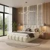 Polsterbett 180x200 cm - Bouclé Stoff - Creme - mit Produktbild-Vorschau 5