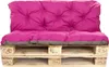 A pink and gray cushion set on a wooden pallet. Produktbild-Vorschau