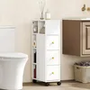 HOMCOM Badezimmerschrank Schmal mit 4 Rollen 3 Schubladen 5 Produktbild-Vorschau 2