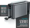 A toaster with marketing overlays highlighting its features. Anteprima dell’immagine prodotto