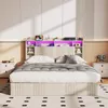 ProximaX  Stauraumbett 160x200 cm Beige Leinen mit Produktbild-Vorschau 2