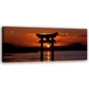 Leinwandbild Sonnenuntergang über einem Torii-Tor 90x30 Produktbild-Vorschau 1