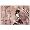 Leinwandbild geisha und bambus 120x80 cm Feeby rot wandbild Produktbild-Vorschau 3