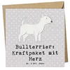 Mr. & Mrs. Panda Grußkarte Bullterrier Kraftpaket - Grau Produktbild-Vorschau 1