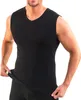 Herren Muskelshirt aus Baumwolle mit V-Ausschnitt schwarz