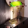 RGB LED Banker Tischlampe, bronze, Glasschirm grün, H 56 cm Produktbild-Vorschau 6