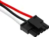 A close-up view of a black electrical connector with three wires (red, black, and white) extending from it. Anteprima dell’immagine prodotto