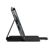 A tablet in a black case is propped up on a white background. Produktbild-Vorschau