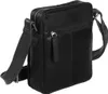 A black leather crossbody bag is shown against a white background. Anteprima dell’immagine prodotto