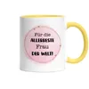 Für die allerbeste Frau der Welt Tasse Gelb Geschenkidee Produktbild-Vorschau 2
