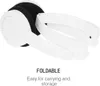 A close-up, angled view of white, foldable headphones with black ear pads, presented against a white background. Podgląd zdjęcia produktu