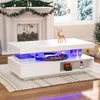 OKWISH Table Basse - Rectangulaire LED avec 2 Tiroirs et 2 Voir les images du produit 1