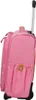 Side view of a pink child's rolling suitcase. Produktbild-Vorschau