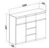 Kommode mit 6 Schubladen 2 Schränke 120cm Klamotenschrank Produktbild-Vorschau 4