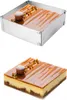 A square cake mold with a cake inside, and a separate image of the cake removed from the mold. Anteprima dell’immagine prodotto