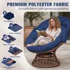 COMHOMA Fotel Papasan, przytulny fotel obrotowy z okrągłą Podgląd zdjęcia produktu 9