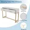 OKWISH Coiffeuse 100x45x75 cm - 2 Tiroirs Pieds Métal - Voir les images du produit 3